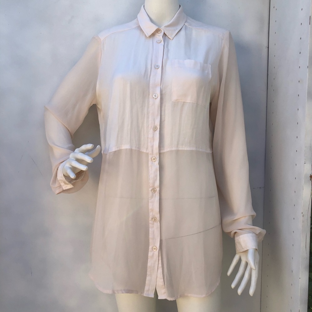 Free People Half & Half Beige Top Size S
